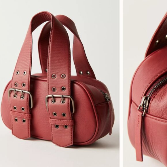 Free People 🆕️Leather Bag🔖Oxblood Say Yes Bag - Picture 4 of 12